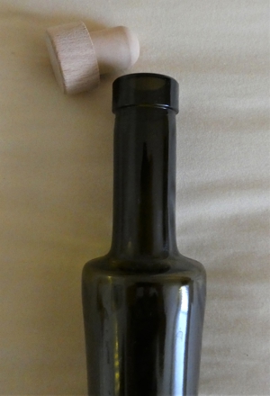 Flasche / Zierflasche - Glas braun ca. 200 ml mit Stopfen Bild 2