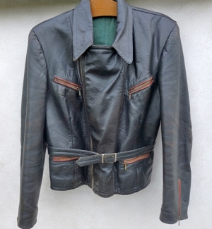 Vintage Lederjacke schwarz 50er Jahre