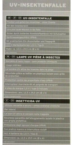 UV-Insektenlampe/Falle - ideal für Camping !! Bild 2