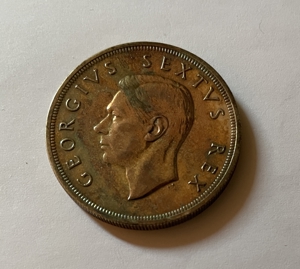 5 Shilling Silbermünze 1952 Südafrika George Segelschiff Bild 2