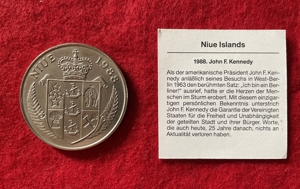 Niue Münze 5 Dollars 1988 John F. Kennedy Bild 2