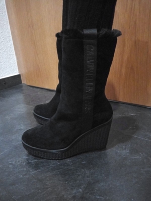 Calvin Klein Boots Stiefel Jeans Wildlederstiefel CK Schwarz Schuhe Gr.39 Neu Bild 3
