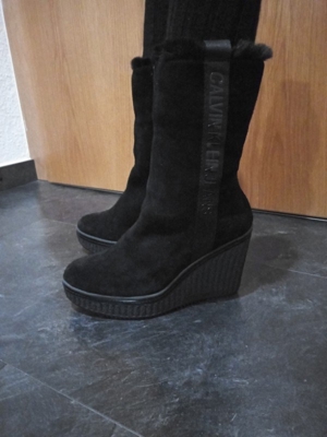 Calvin Klein Boots Stiefel Jeans Wildlederstiefel CK Schwarz Schuhe Gr.39 Neu Bild 2