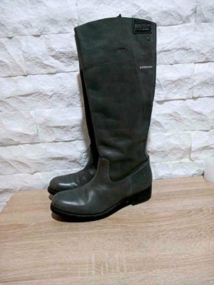 G-Star Raw Boots Damen Stiefel Schuhe Profilsohle Jeans Echt Leder grau 39 Bild 2