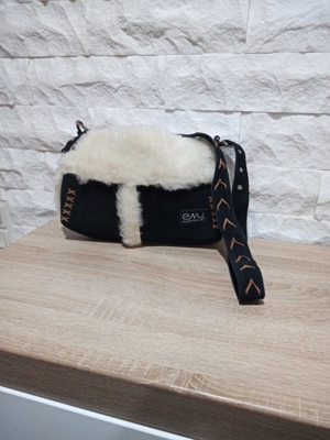 Handtasche Tasche EMU Australia Shopper UGG Schultertasche echt Leder Lammfell schwarz black NEU Bild 8