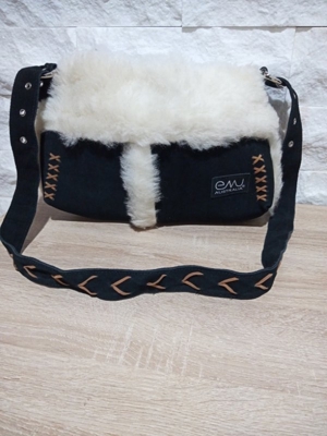 Handtasche Tasche EMU Australia Shopper UGG Schultertasche echt Leder Lammfell schwarz black NEU Bild 1