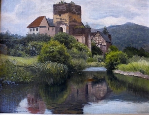 2 alte Gemälde Dausenau, Schloss Langenau a.d. Lahn Bild 3