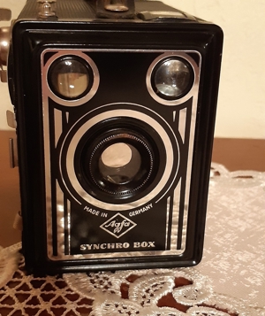 Agfa-Synchron Box (komplett) in alter Ledertasche! Bild 3