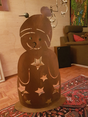 Dekorativer "Kupfer-Figur" mit Glas-Kerzenhalter