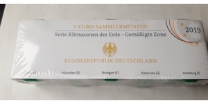 5 Euro Gedenkmünzensätze PP Klimazonen der Erde 2019, 2021 Bild 2