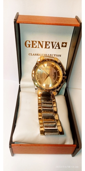 Hochwertige Luxus Gold Armbanduhr Uhr mit Datum Woche Wasserdicht * Batterie neu Bild 2