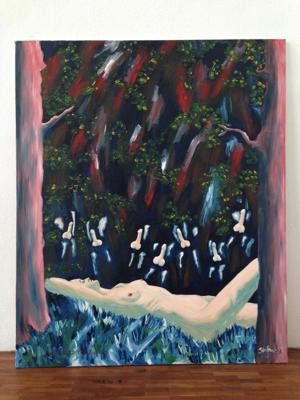 Schneewittchen, stylisches Oel-Kunstgemälde auf Leinwand Bild 2