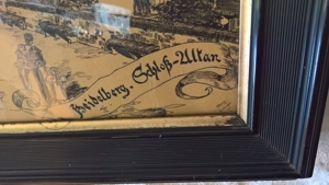 Heidelberg Schloss Altan beeindruckendes Bild sign. H. Remy 1908 original antik Bild 3
