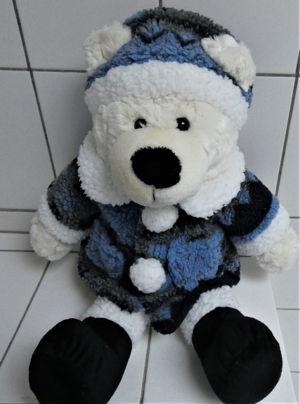 Teddy weiß mit Mantel und Mütze / ca. 50 cm groß Bild 1