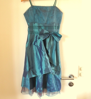 NEU türkises Cocktail Kleid mit gesmoktem Oberteil Größe M Bild 2