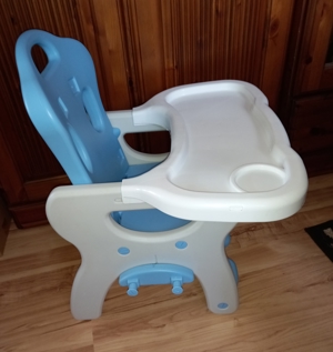 Ricokids Kinderstuhl blau weiß ab 6 Monate bis 18 kg, Lehne verstellbar- liegefunktion, Tisch abne Bild 4