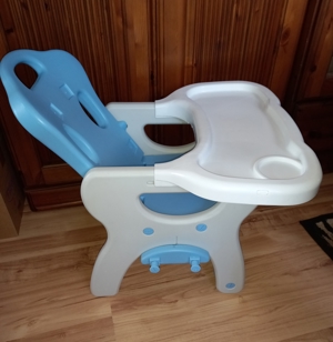 Ricokids Kinderstuhl blau weiß ab 6 Monate bis 18 kg, Lehne verstellbar- liegefunktion, Tisch abne Bild 3