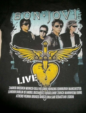 Bon Jovi T-Shirt Gr.S Kurzarm Tshirt Schwarz