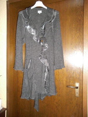 Zorbe Strickjacke Gr.44 Mantel Jacke grau Angora Wolle sehr guter Zustand Bild 6