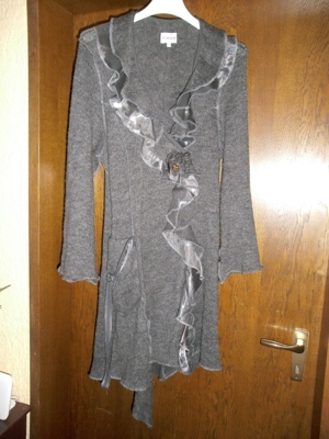 Zorbe Strickjacke Gr.44 Mantel Jacke grau Angora Wolle sehr guter Zustand Bild 2