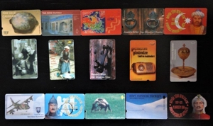 15 alte Telefonkarten, Türkei, Türkiye, gebraucht / abtelefoniert, diverse Motive Bild 3