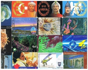 15 türkische Telefonkarten, Türkei, Türkiye, gebraucht / abtelefoniert, verschiedene Motive Bild 1