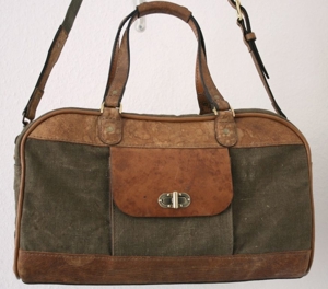 Canvas Reisetasche Travel Bag Leather Handmade Bild 4