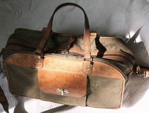 Canvas Reisetasche Travel Bag Leather Handmade Bild 7