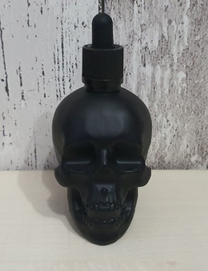 Glasflasche Totenkopf schwarz 120ml Bild 1