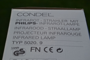Verkaufe CONDEL Infrarot-Strahler mit Philips Infrarot-Lampe Bild 2