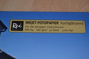 Verkaufe 2 x 50 Blatt Rex Inkjet-Fotopapier DIN A4, hochglänzend, sofort trocknend Bild 2