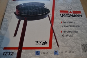 Verkaufe Landmann Rundgrill, Durchmesser 35 cm, emaillierte Feuerschüssel, verchromter Grillrost Bild 2
