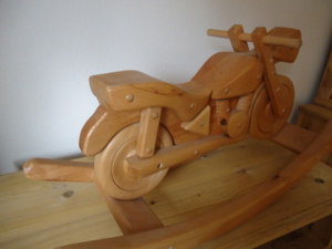 Schaukelmotorrad für Kinder oder als Dekoration, massiv Holz Bild 3