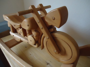 Schaukelmotorrad für Kinder oder als Dekoration, massiv Holz Bild 2