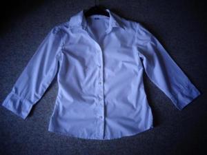 Mädchenbekleidung Bluse Gr. 34 weiß 3/4 Arm Bild 1