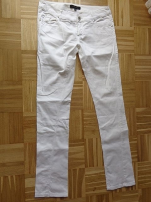 Hose Jeans/Jeansstil, dünnerer Stoff, Gr. 36 bzw. ca. Gr. S, weiß, Amisu