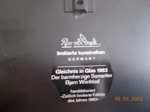 Wandteller Rosenthal Björn Wiinblad "Der barmherzige Samariter" 1983 Bild 4