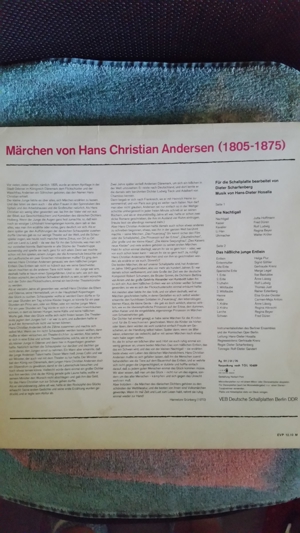 DDR LP "Märchen von Hans Christian Andersen" Bild 4