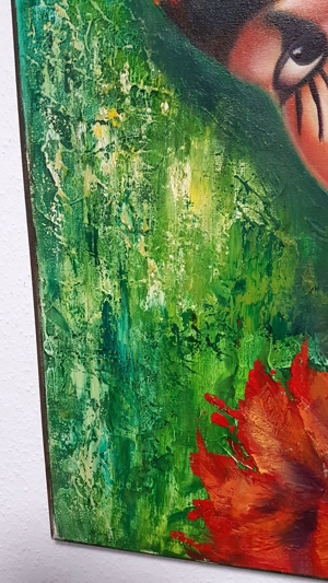 Brasilien Gemälde Indio Schamane Ethno Amazonas Regenwald 80x70 Mann Ayahuasca Häuptling krieger Bild 5