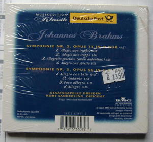 Klassik CD Johannes Brahms Staatskapelle Dresden m. gestempelter Briefmarke NEU. Ideales Geschenk Bild 2