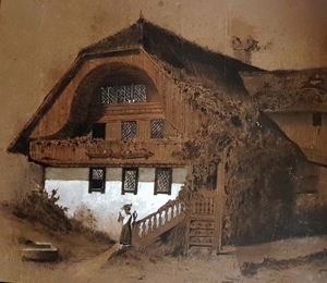1920 Bauernhof Bauernhaus Karl Spieß Hartha Sachsen Tracht Tusche Zeichnung Bild 5