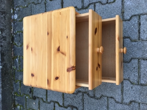 Nachttisch Holz Kommode mit zwei Schubladen Nacht Bett Tisch Bild 3