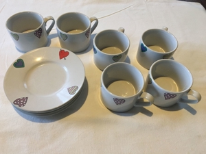 Tasse mit Unterteller Herz Geschirr Filio Kaffee Tee