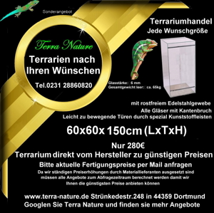 Terrarium 60x60x150 cm, (LxTxH