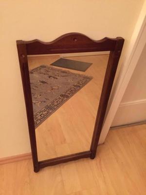 Antiker Spiegel 80 × 40 cm von 1920 dunkler Holzrahmen Bild 1