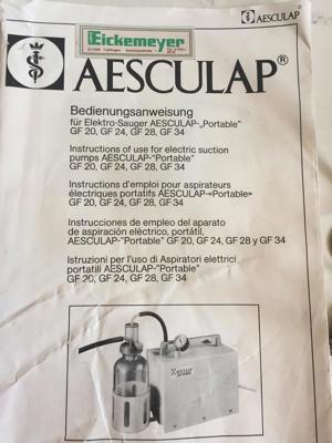 Aesculap Portable Chirurgiesauger GF 24 / 34 neuwertig mit Anleitung Bild 6