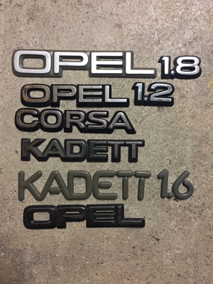 Opel Typenzeichen Kadett Corsa etc Oldtimer