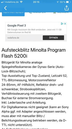  Minolta 5200 i Programm Flash mit Anleitung Bild 5