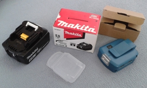 Makita Original Akku 1850B in 5Ah + Akku-Adapter mit 2 x USB Anschluß inkl. LED Lampe - neu Bild 5