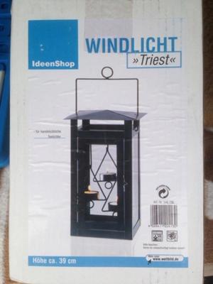 Windlicht für 3 Teelichter , neu , ovp.